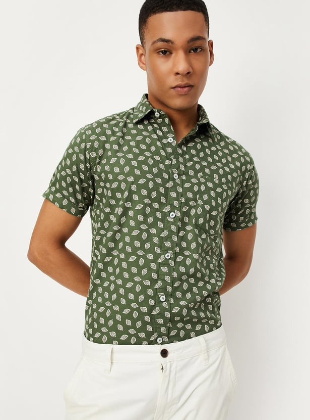 Men Printed Slim Fit Casual Shirt