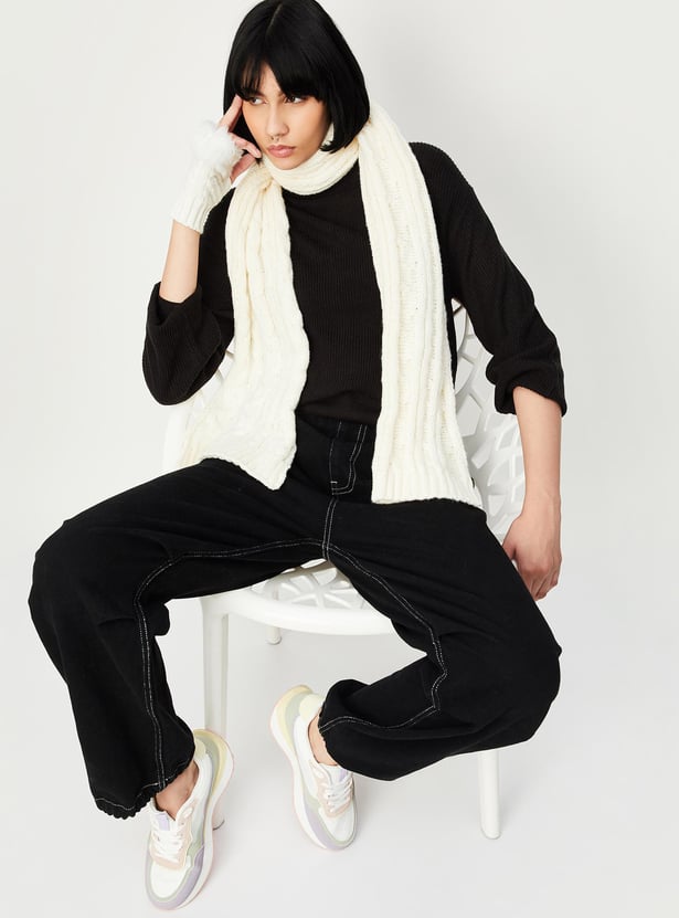 Women Cable Knit Muffler