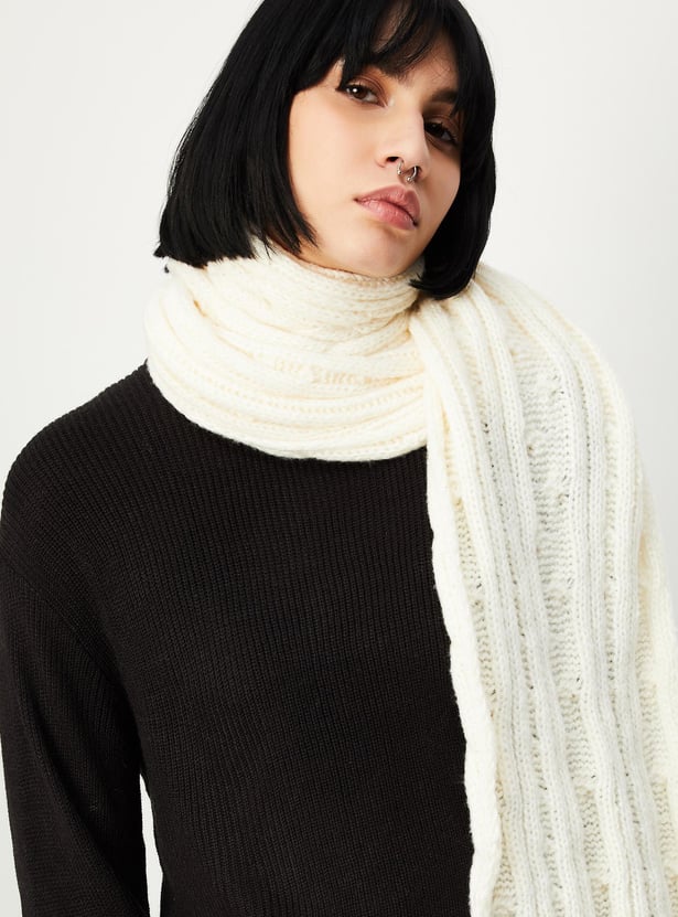 Women Cable Knit Muffler