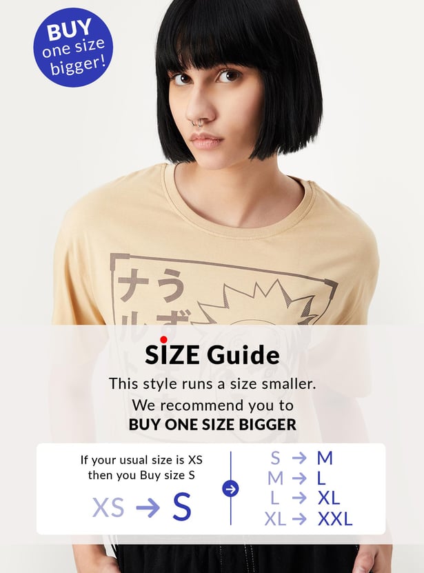 Women Naruto Printed Cropped T-shirt