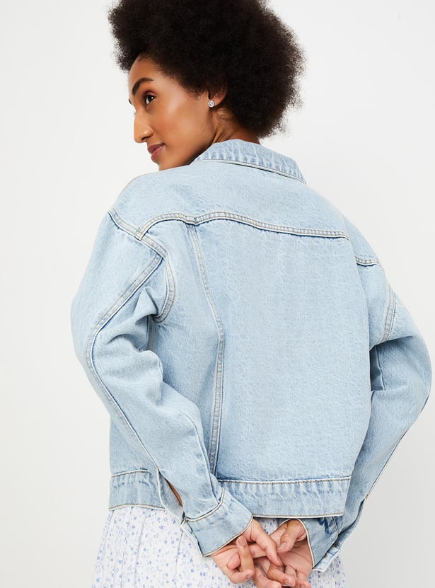 Women Solid Cotton Denim Jacket