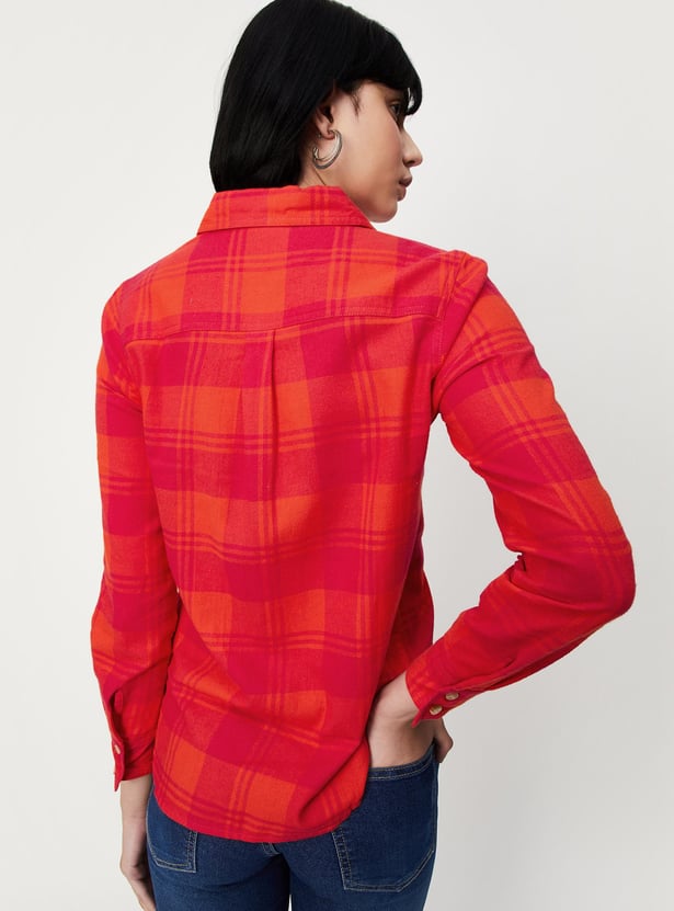Women Checked Yarn Dyed Shirt