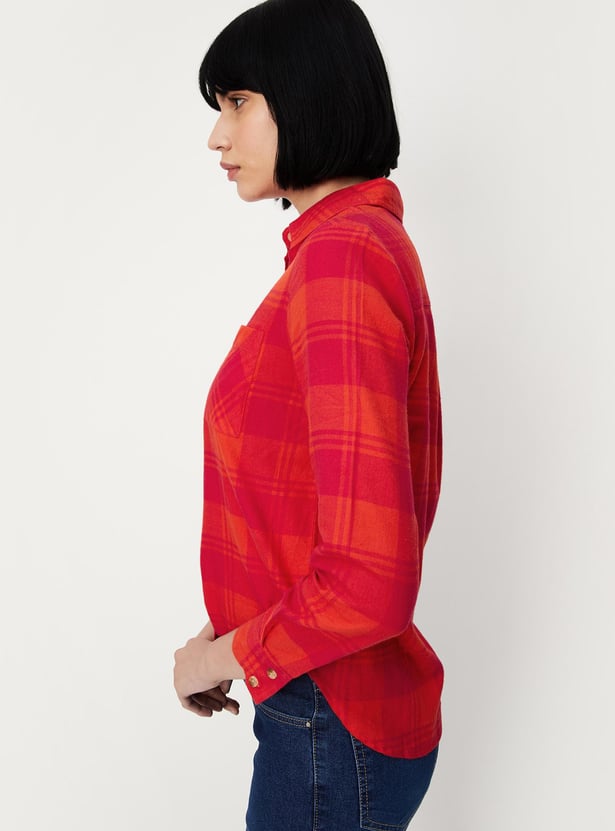 Women Checked Yarn Dyed Shirt