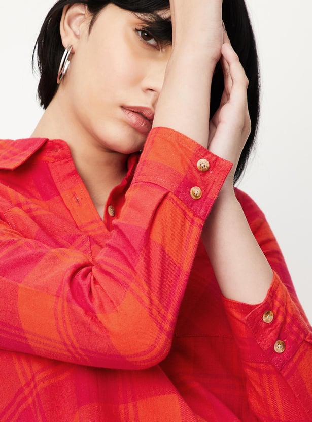 Women Checked Yarn Dyed Shirt