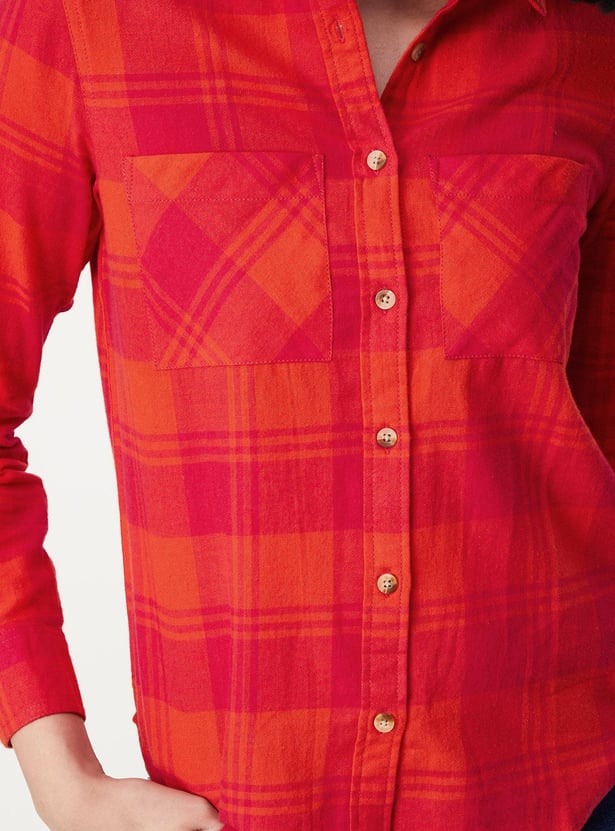 Women Checked Yarn Dyed Shirt