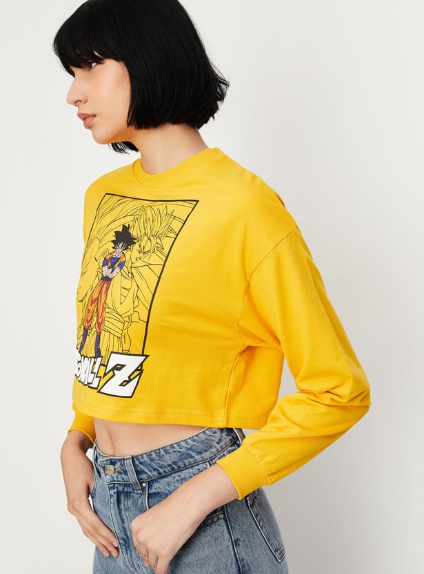 Women Dragon Ball Z Printed Cropped Sweatshirt