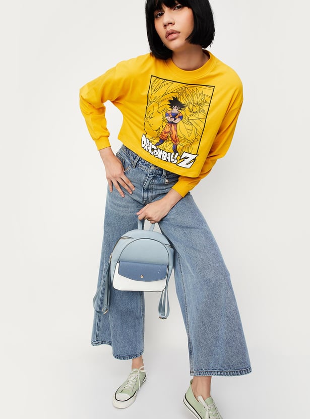 Women Dragon Ball Z Printed Cropped Sweatshirt