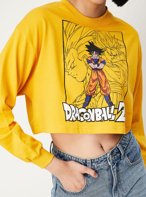 Women Dragon Ball Z Printed Cropped Sweatshirt