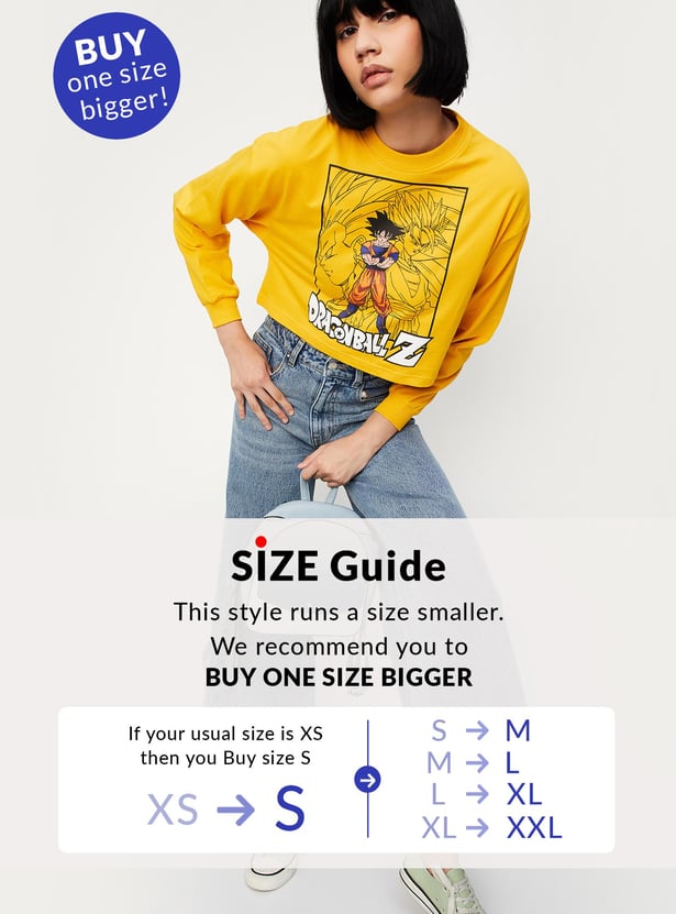 Women Dragon Ball Z Printed Cropped Sweatshirt