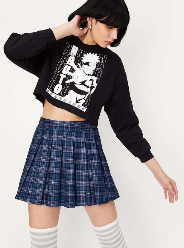 Women Naruto Printed Cropped Sweatshirt