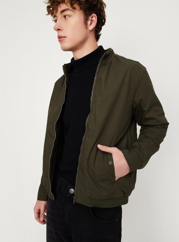 Men Solid Lightweight Jacket