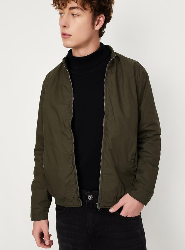 Men Solid Lightweight Jacket