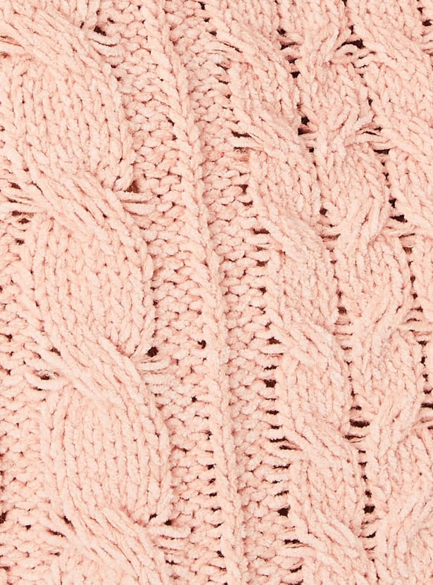 Women Cable Knit Cropped Sweater