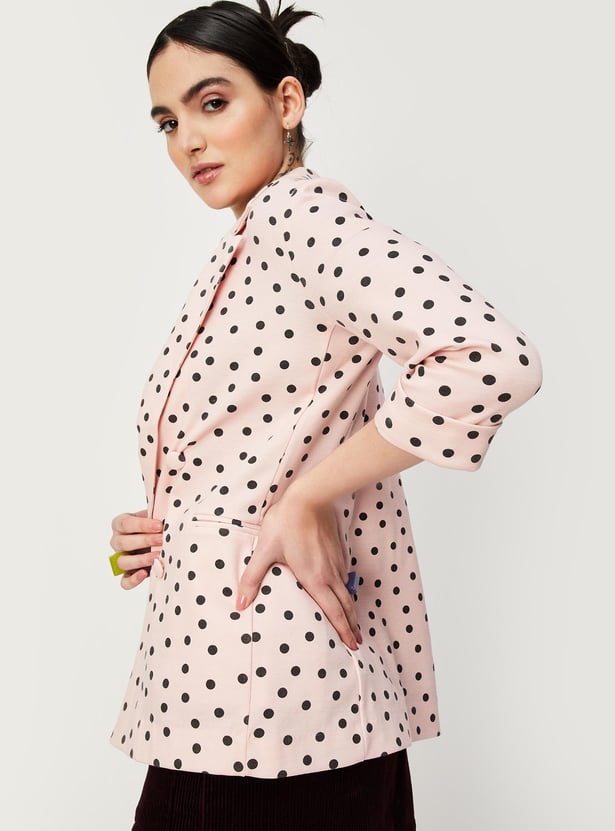 Women Polka Dot Printed Blazer