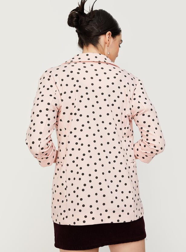 Women Polka Dot Printed Blazer