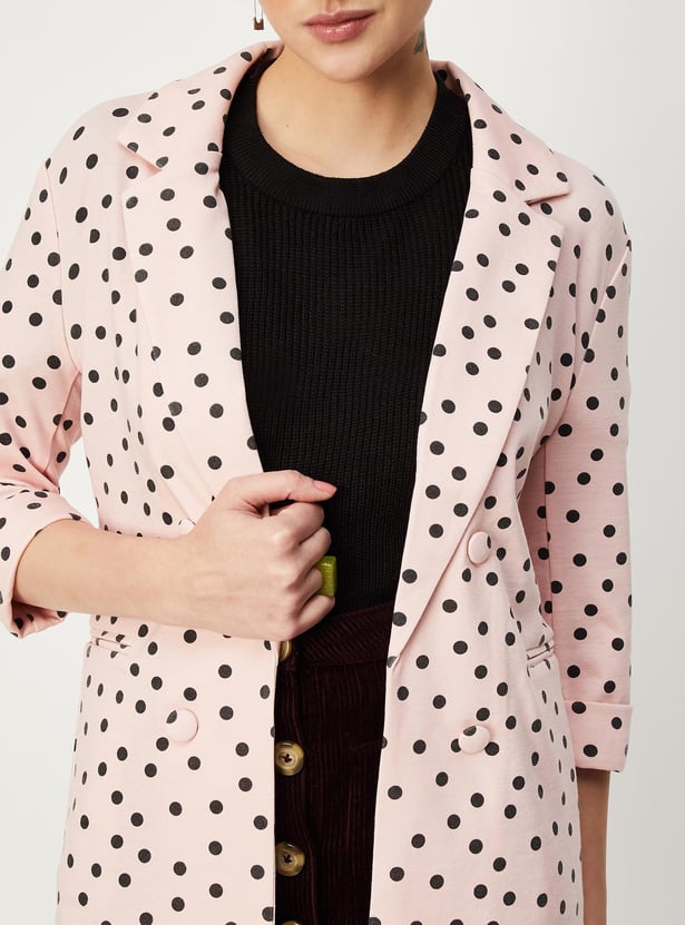 Women Polka Dot Printed Blazer