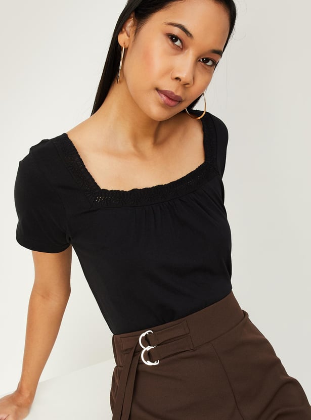 Women Lace Detail Top