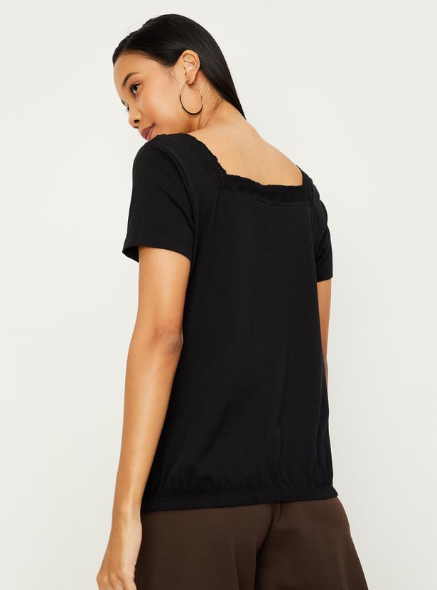 Women Lace Detail Top