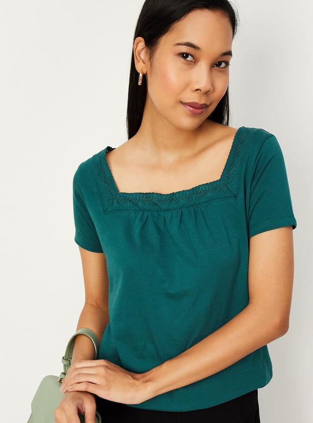 Women Lace Detail Top