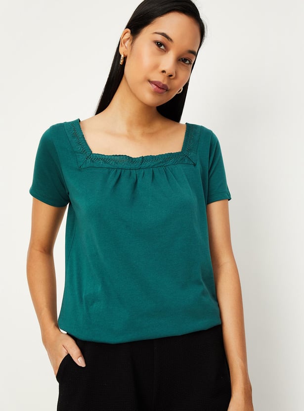 Women Lace Detail Top