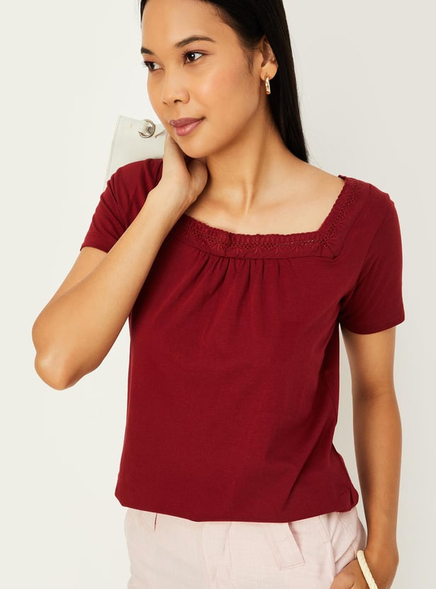 Women Lace Detail Top