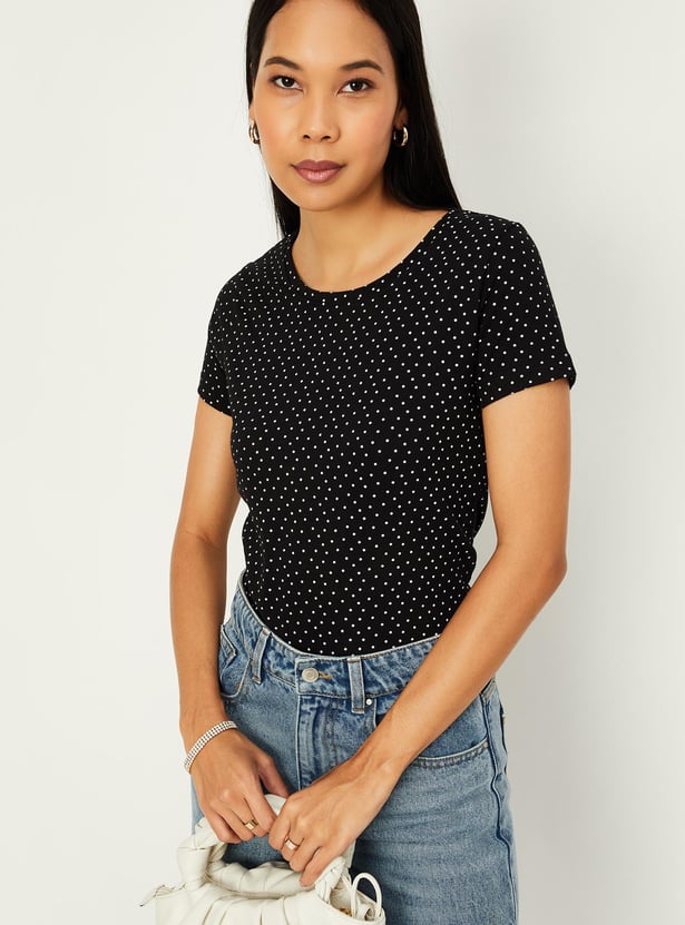 Women Polka Dot Printed T-shirt