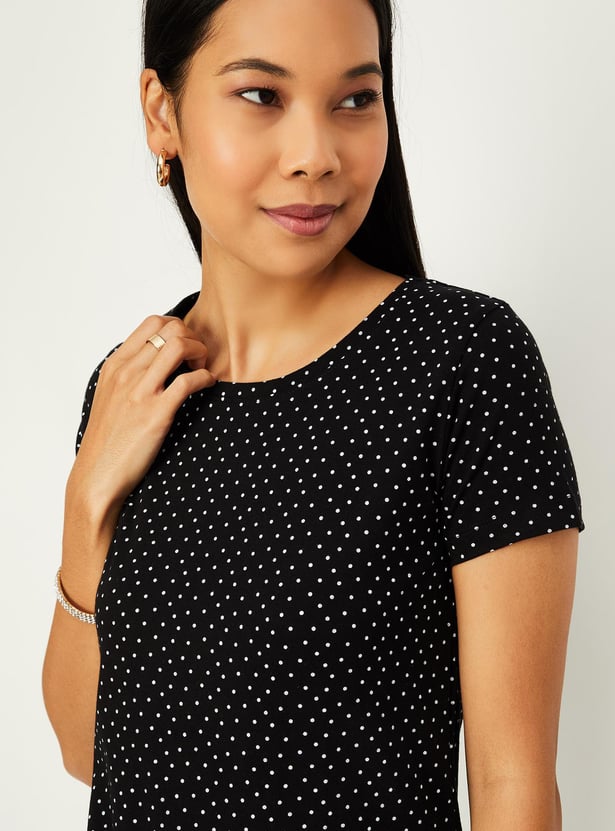 Women Polka Dot Printed T-shirt