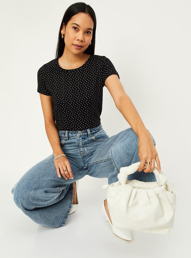Women Polka Dot Printed T-shirt