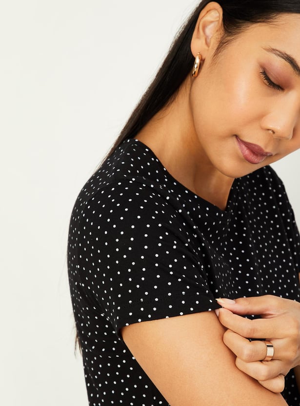 Women Polka Dot Printed T-shirt