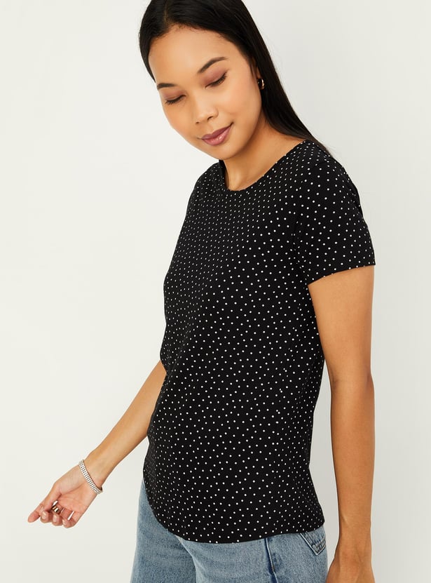Women Polka Dot Printed T-shirt