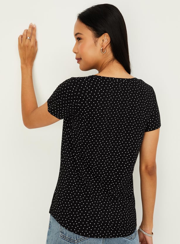 Women Polka Dot Printed T-shirt