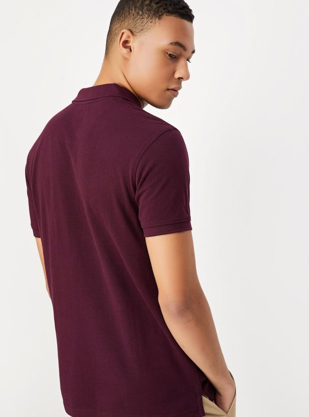 Men Slim Fit Striped Polo T-shirt