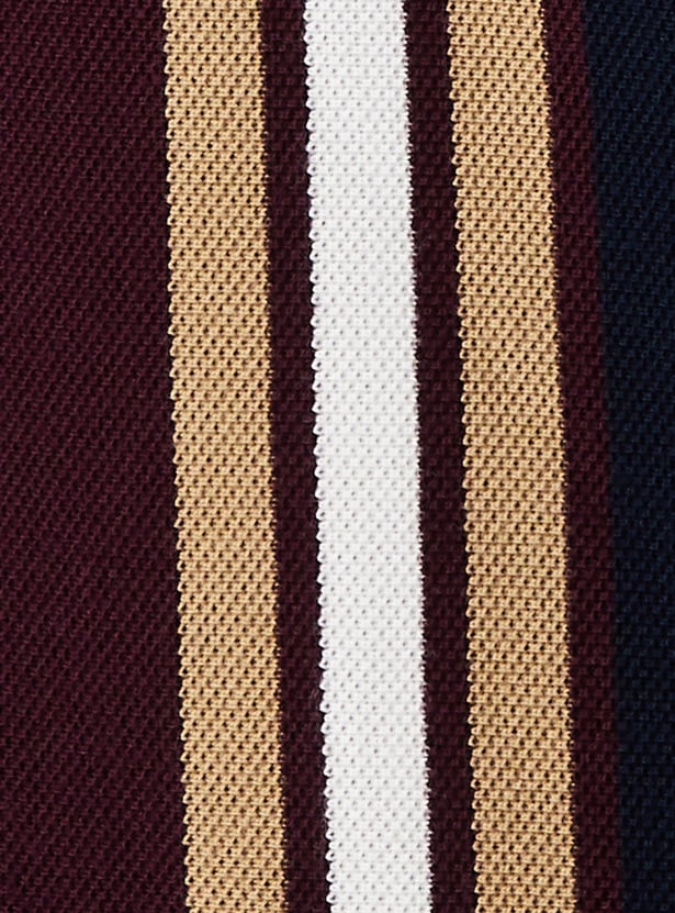 Men Slim Fit Striped Polo T-shirt