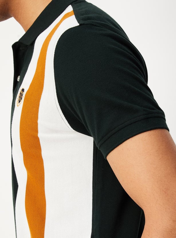 Men Striped Slim Fit Polo T-shirt