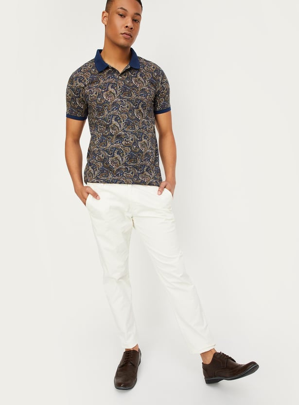 Men Slim Fit Printed Polo T-shirt