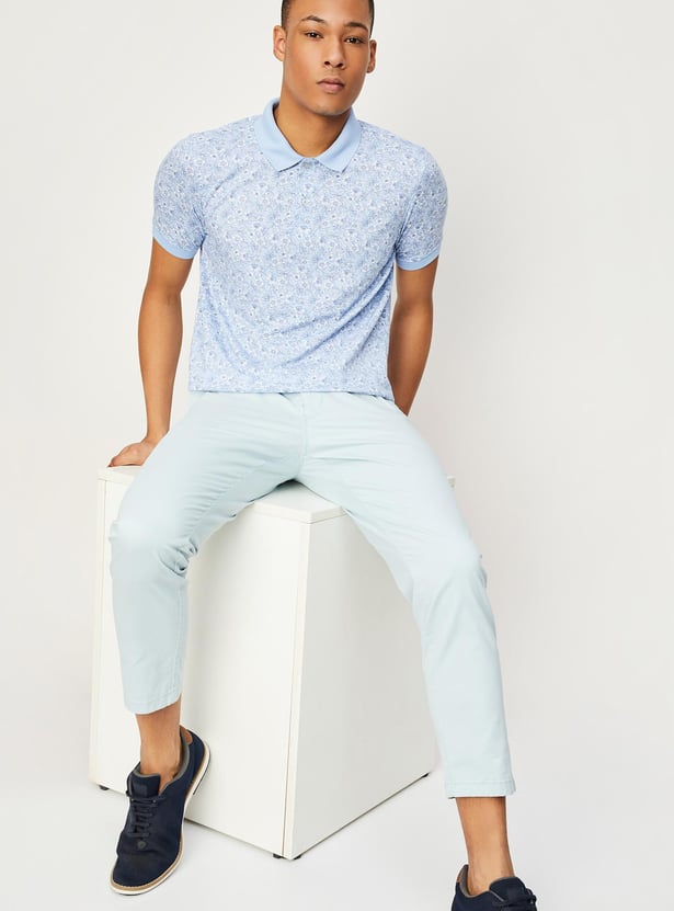 Men Slim Fit Printed Polo T-shirt