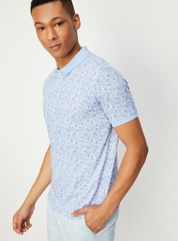 Men Slim Fit Printed Polo T-shirt