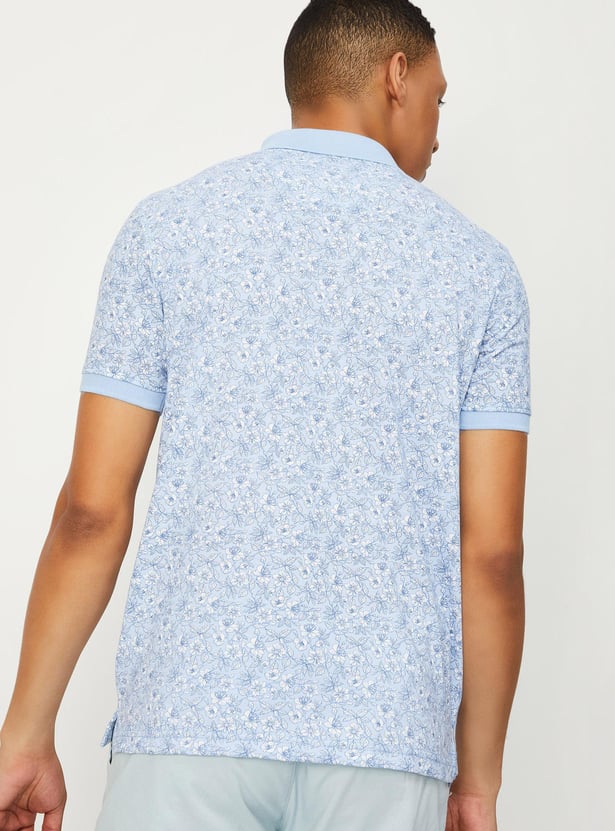 Men Slim Fit Printed Polo T-shirt