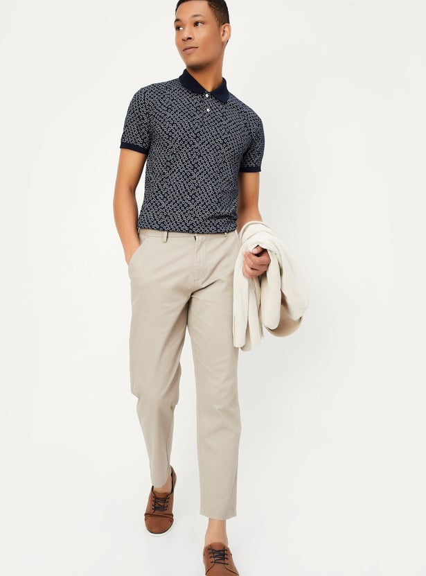 Men Slim Fit Printed Polo T-shirt