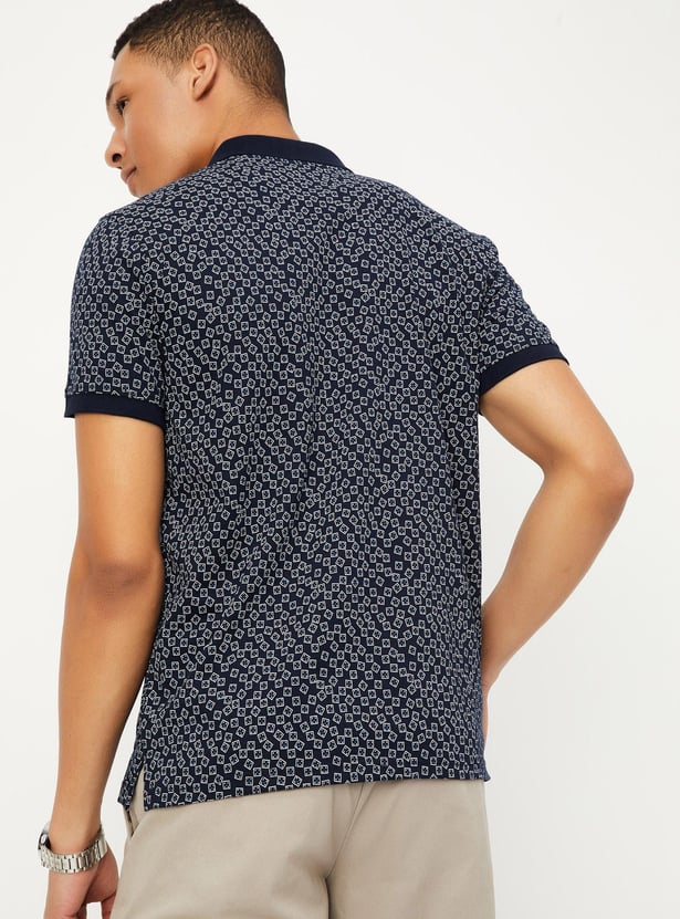 Men Slim Fit Printed Polo T-shirt