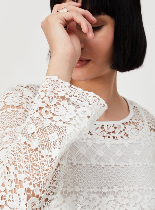 URB_N Women Crochet Full Sleeve Top