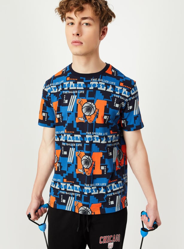 Men Slim Fit Printed Active T-shirt
