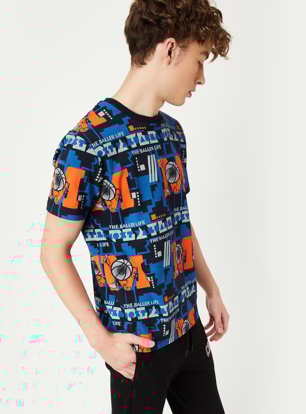 Men Slim Fit Printed Active T-shirt