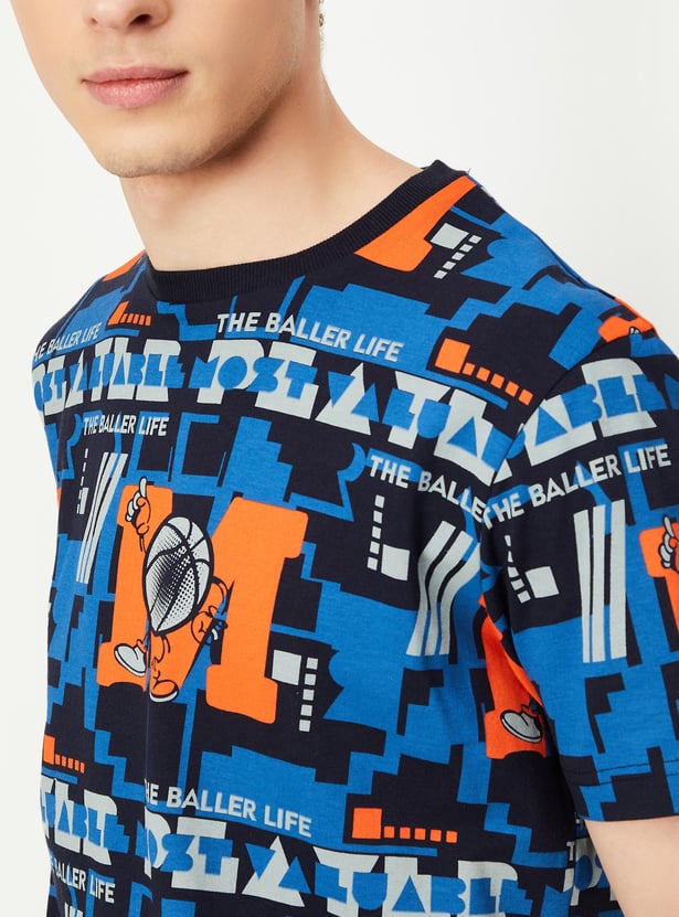 Men Slim Fit Printed Active T-shirt