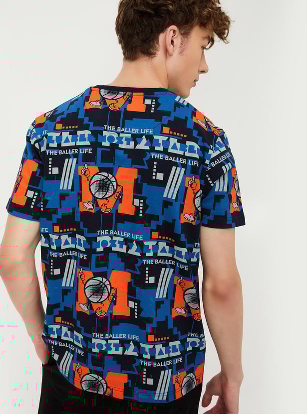 Men Slim Fit Printed Active T-shirt
