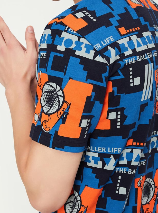 Men Slim Fit Printed Active T-shirt
