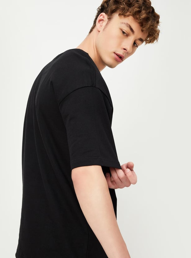 Men Oversized Typographic Print T-shirt