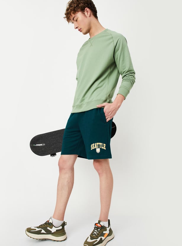 Men Solid Athleisure Shorts