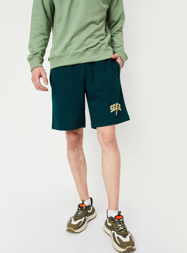 Men Solid Athleisure Shorts