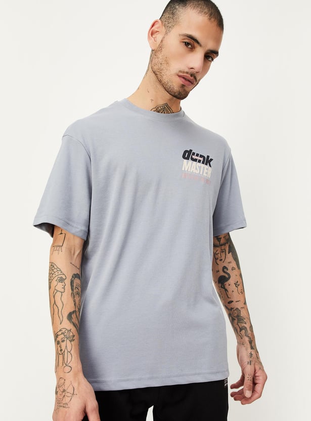 Men Oversized Back Print T-shirt